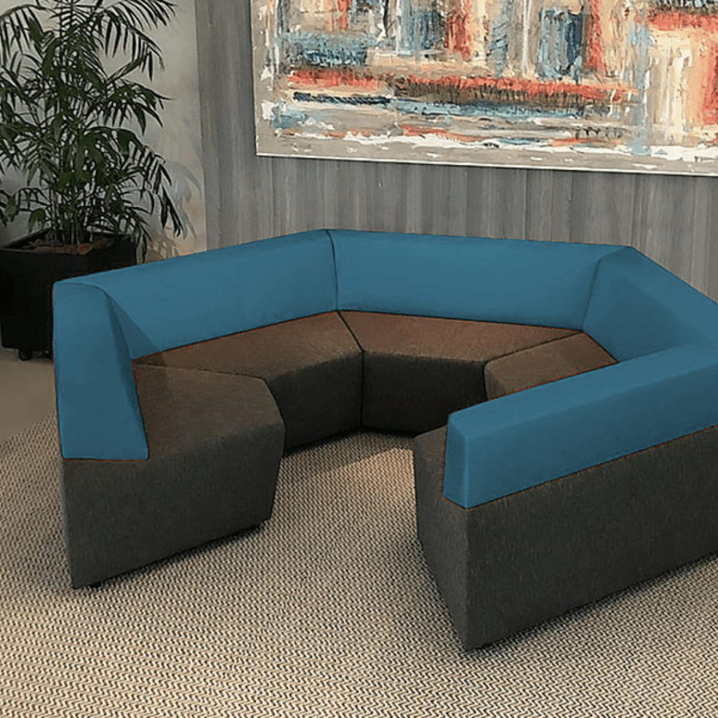 sofá colaborativo azul e preto neoffice